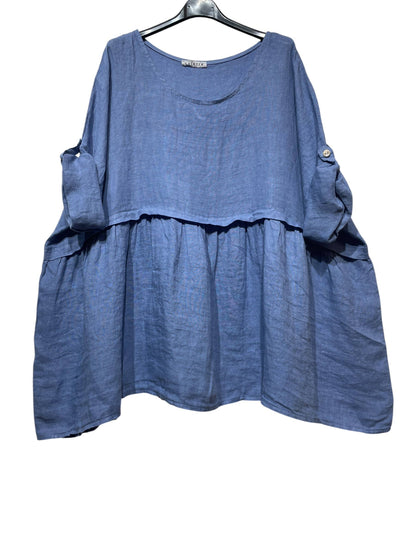 Linen Tunic with Round Neckline