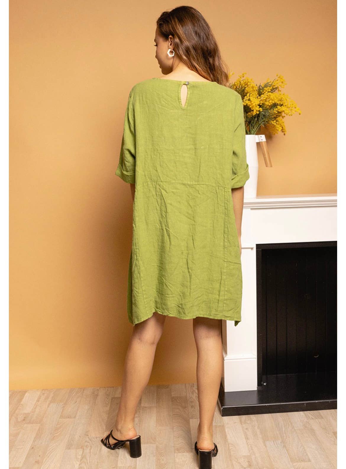 917 LINEN DRESS WITH POCKETS