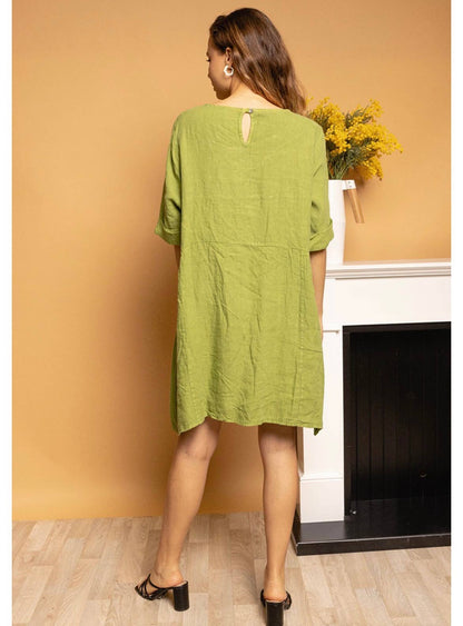 917 LINEN DRESS WITH POCKETS