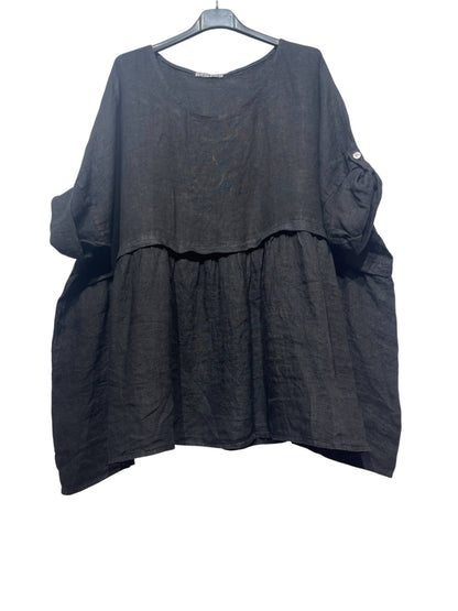 Linen Tunic with Round Neckline