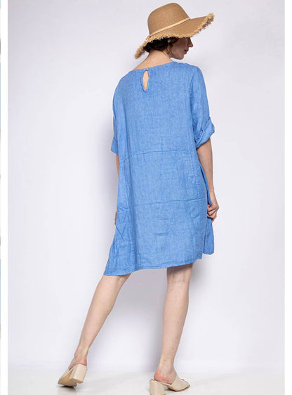 917 LINEN DRESS WITH POCKETS