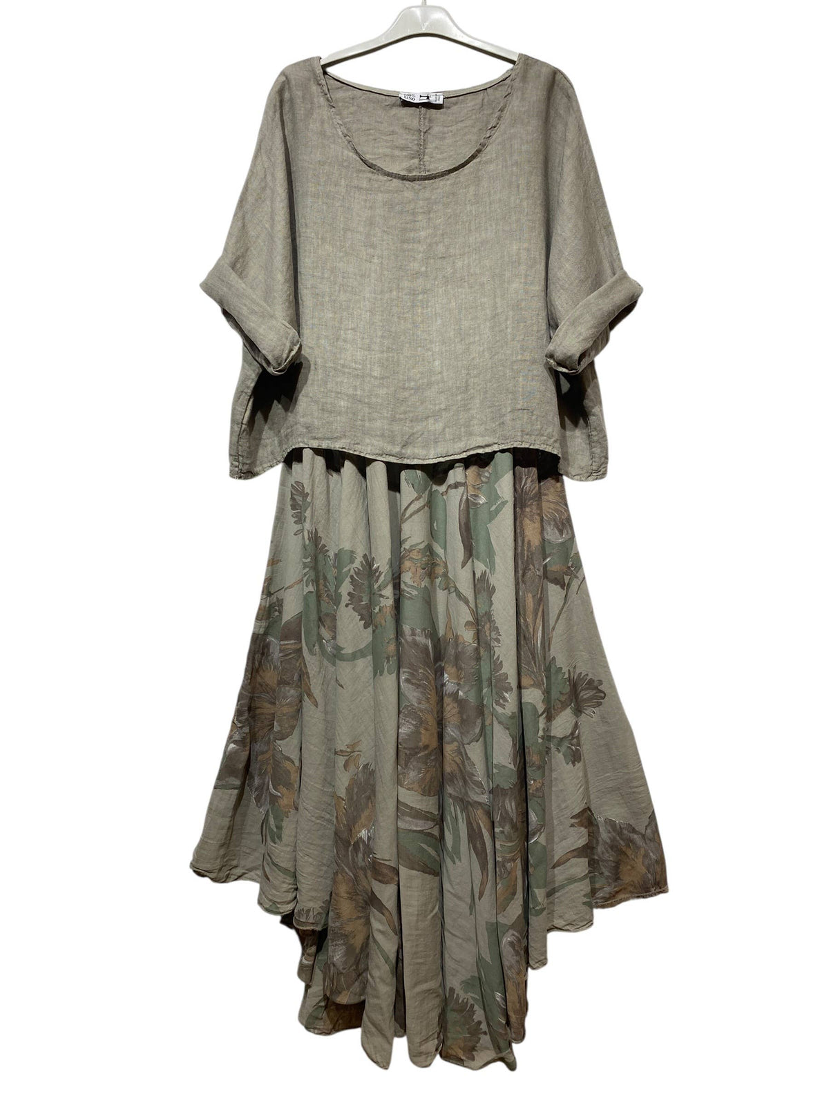 TWO-PIECE DRESS   OUTER: LINEN, LINING: COTTON