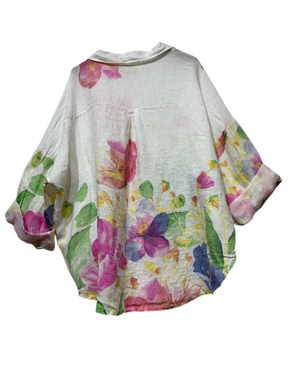 Floral Linen Blouse