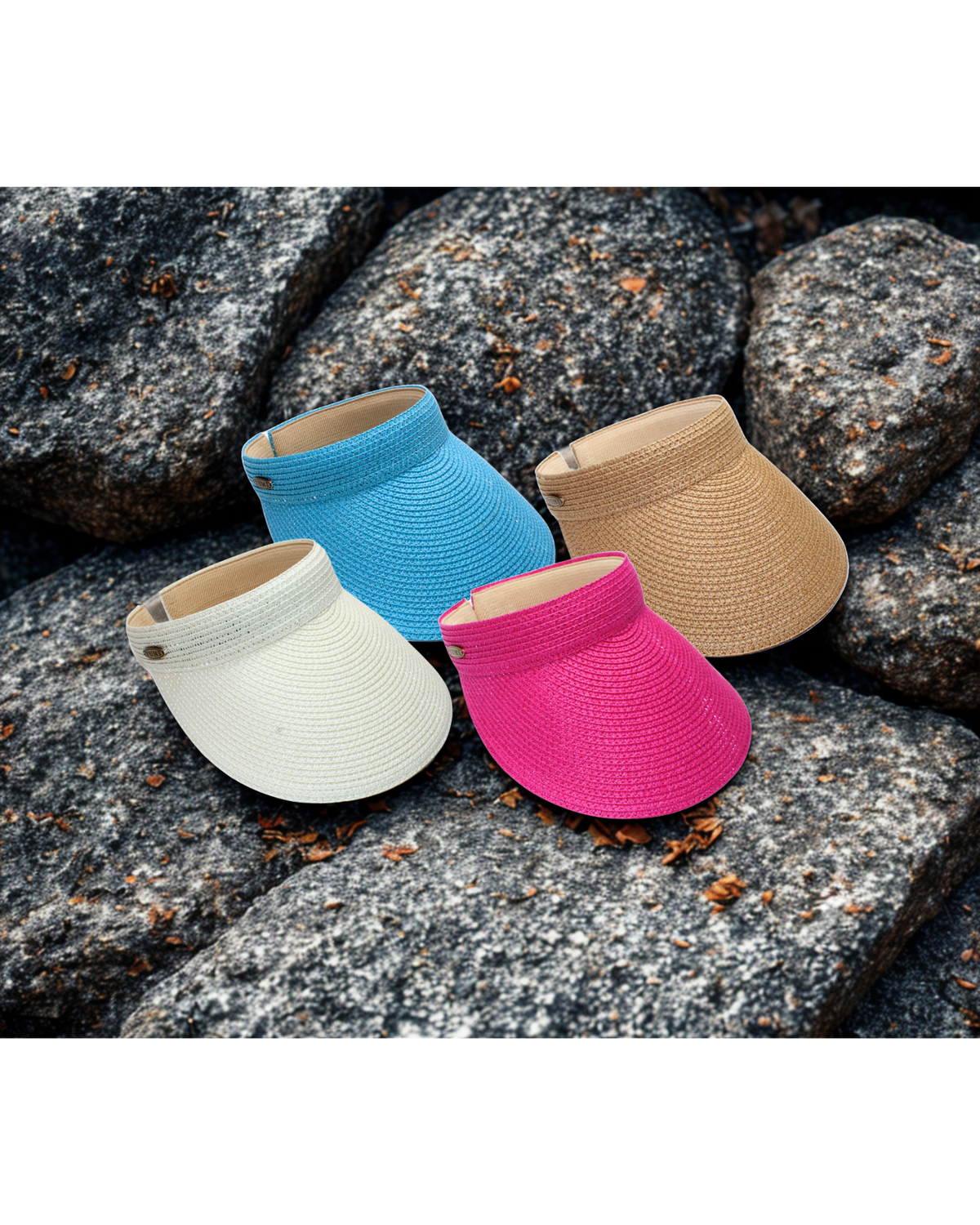 Women's Wide Brim Straw Slip-on Sun Visor