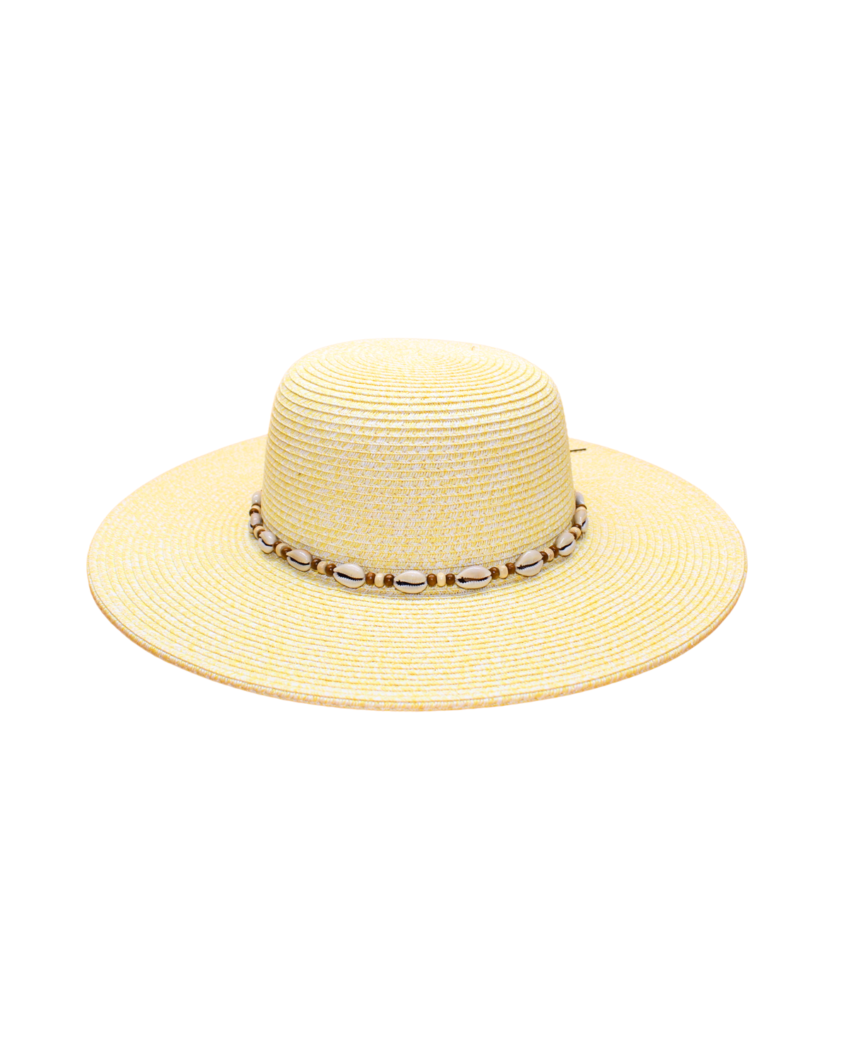 Women's Wide Brim Straw Floppy Hat w. Shells