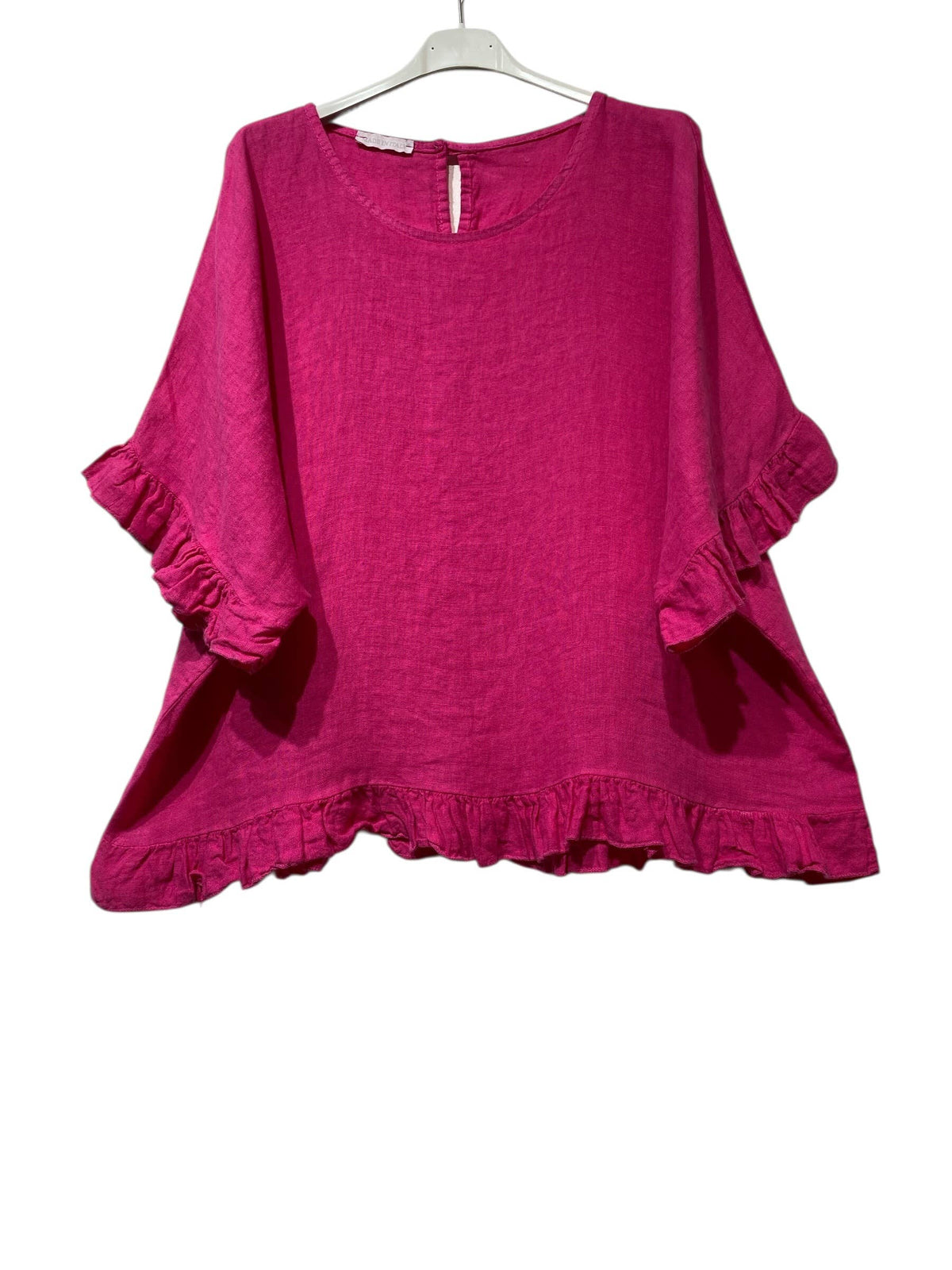 04701 BLOUSE 100% LINEN: ROSE BONBON