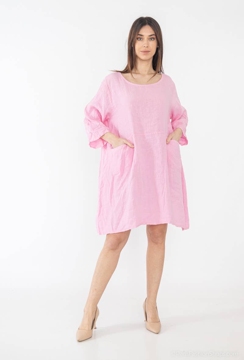 917 LINEN DRESS WITH POCKETS