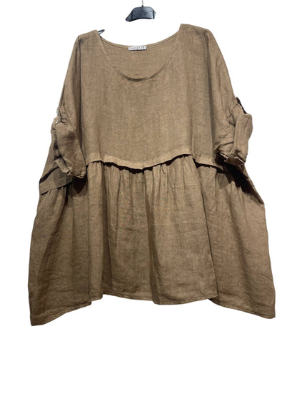 Linen Tunic with Round Neckline