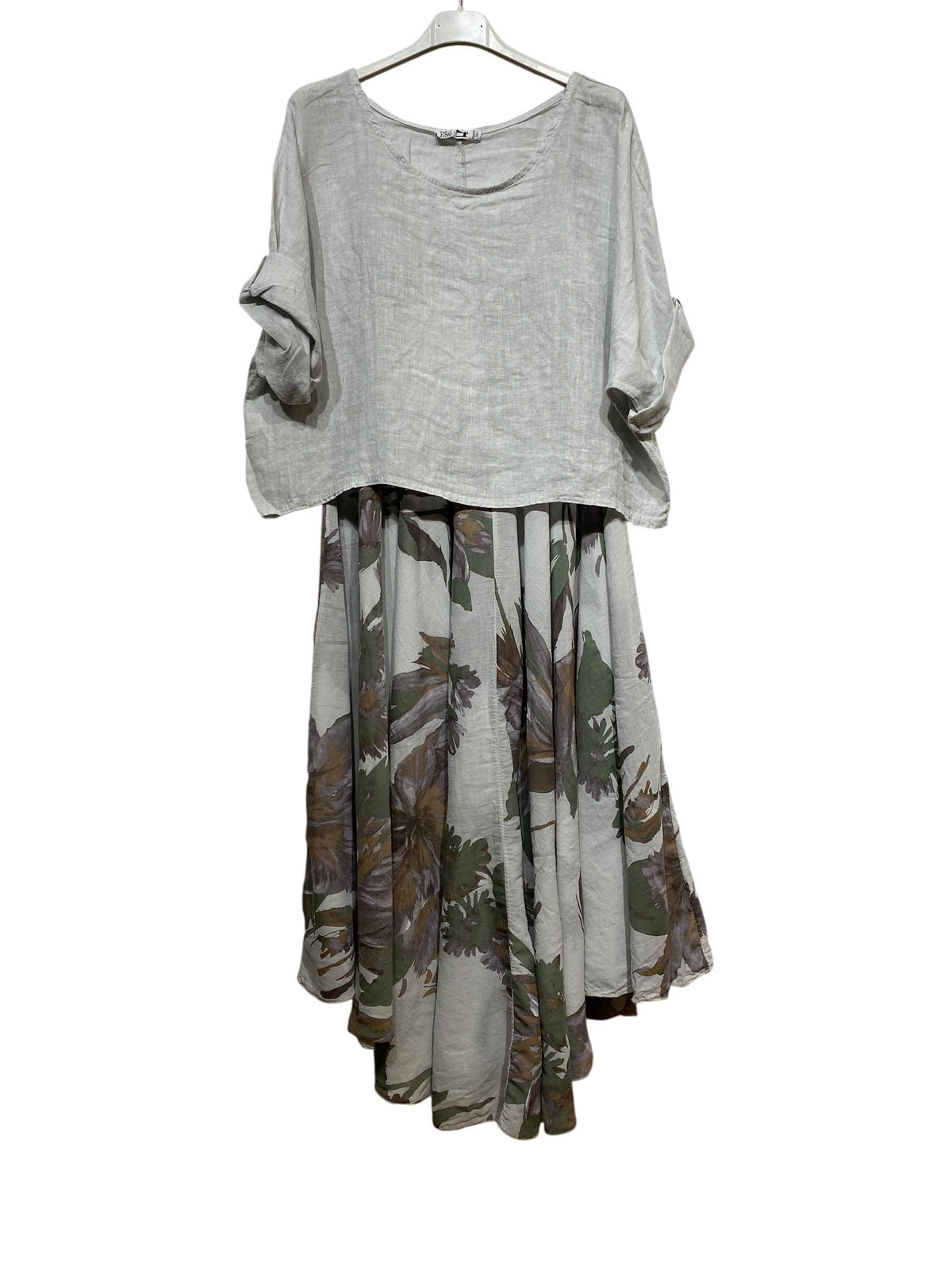 TWO-PIECE DRESS   OUTER: LINEN, LINING: COTTON