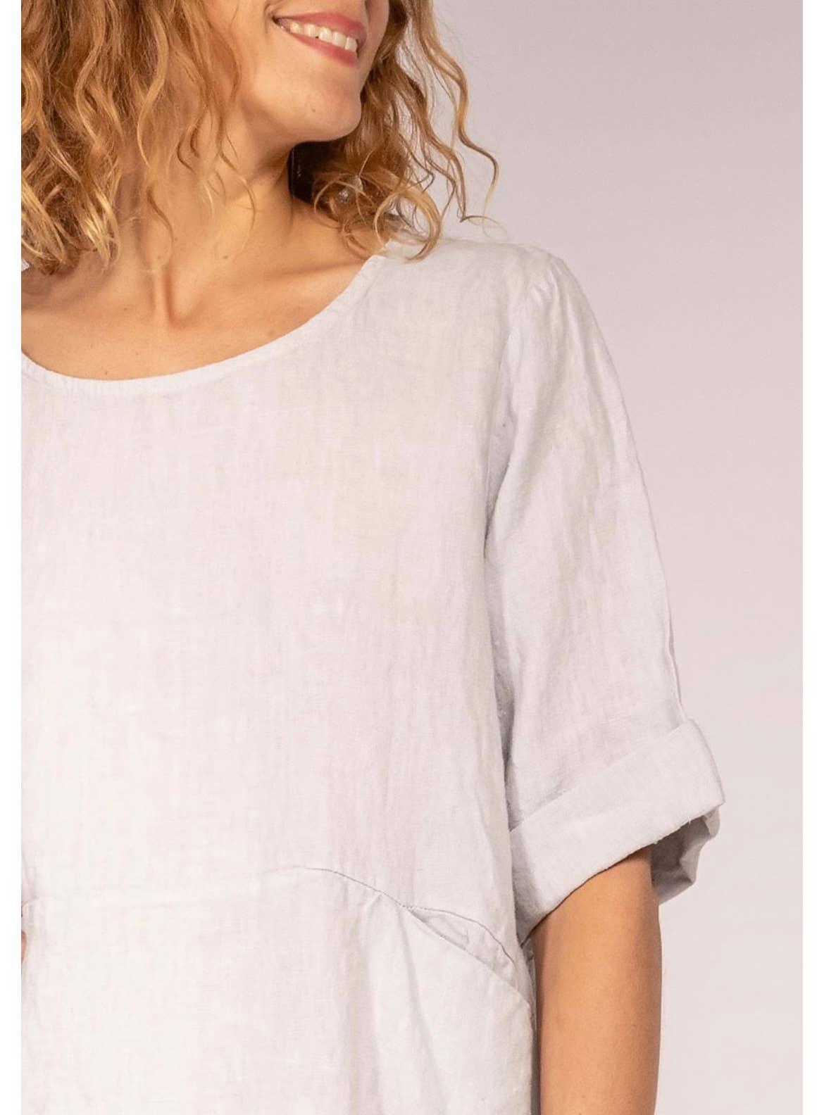 917 LINEN DRESS WITH POCKETS