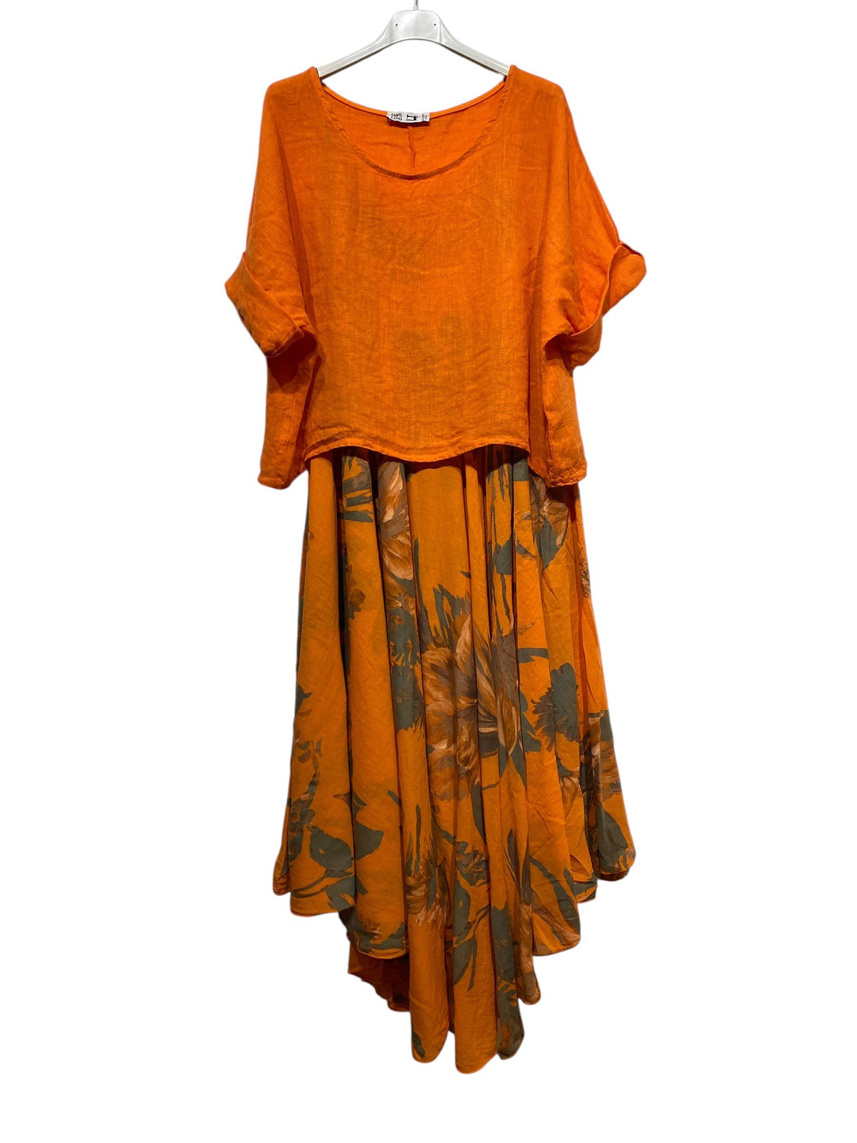 TWO-PIECE DRESS   OUTER: LINEN, LINING: COTTON