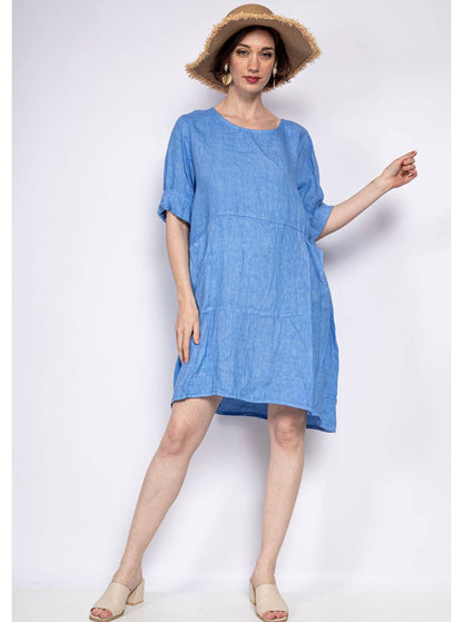 917 LINEN DRESS WITH POCKETS