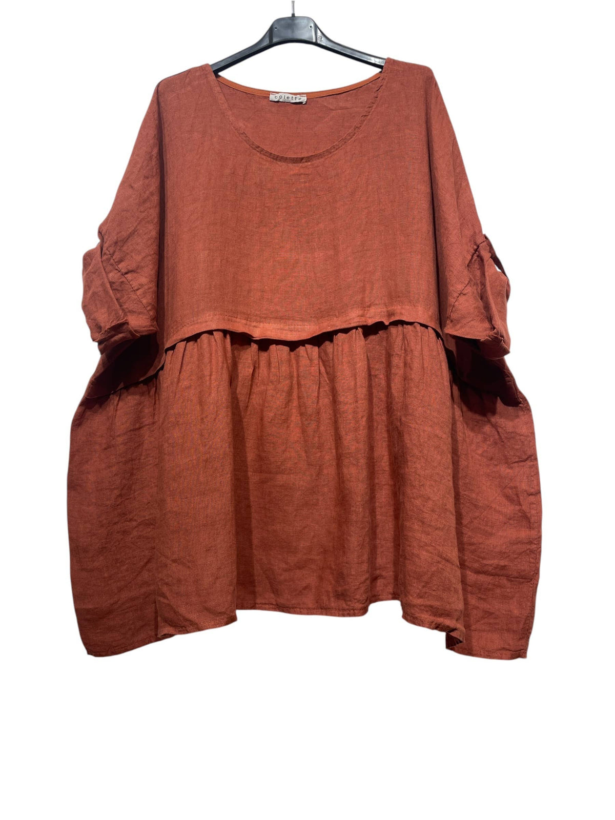 Linen Tunic with Round Neckline