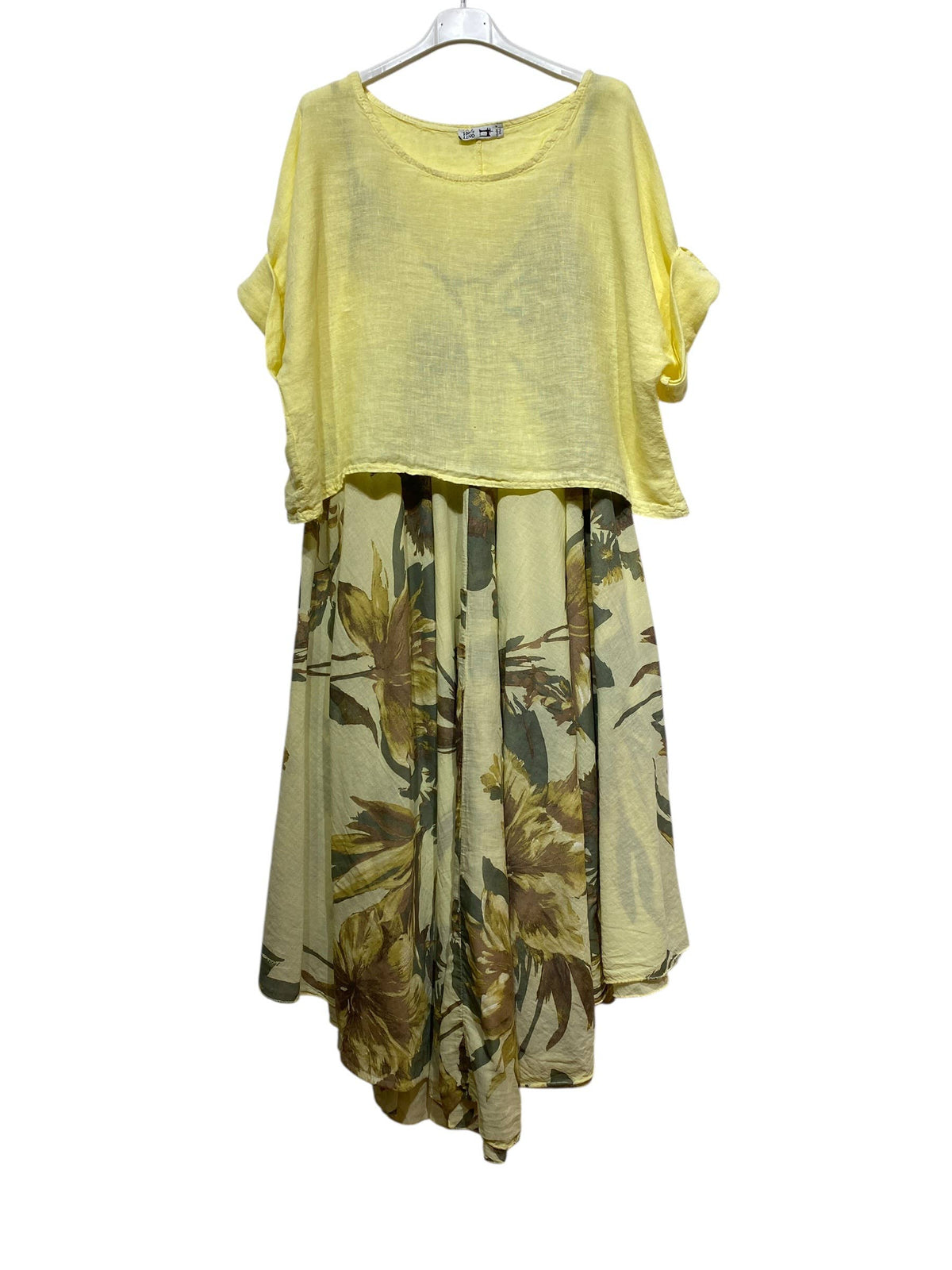 TWO-PIECE DRESS   OUTER: LINEN, LINING: COTTON
