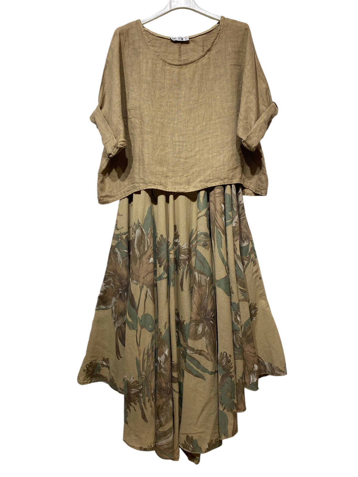 TWO-PIECE DRESS   OUTER: LINEN, LINING: COTTON